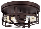 Chloe Lighting Ironclad Industrial 2-Light Oil Rubbed Bronze Ceiling Flush Mount