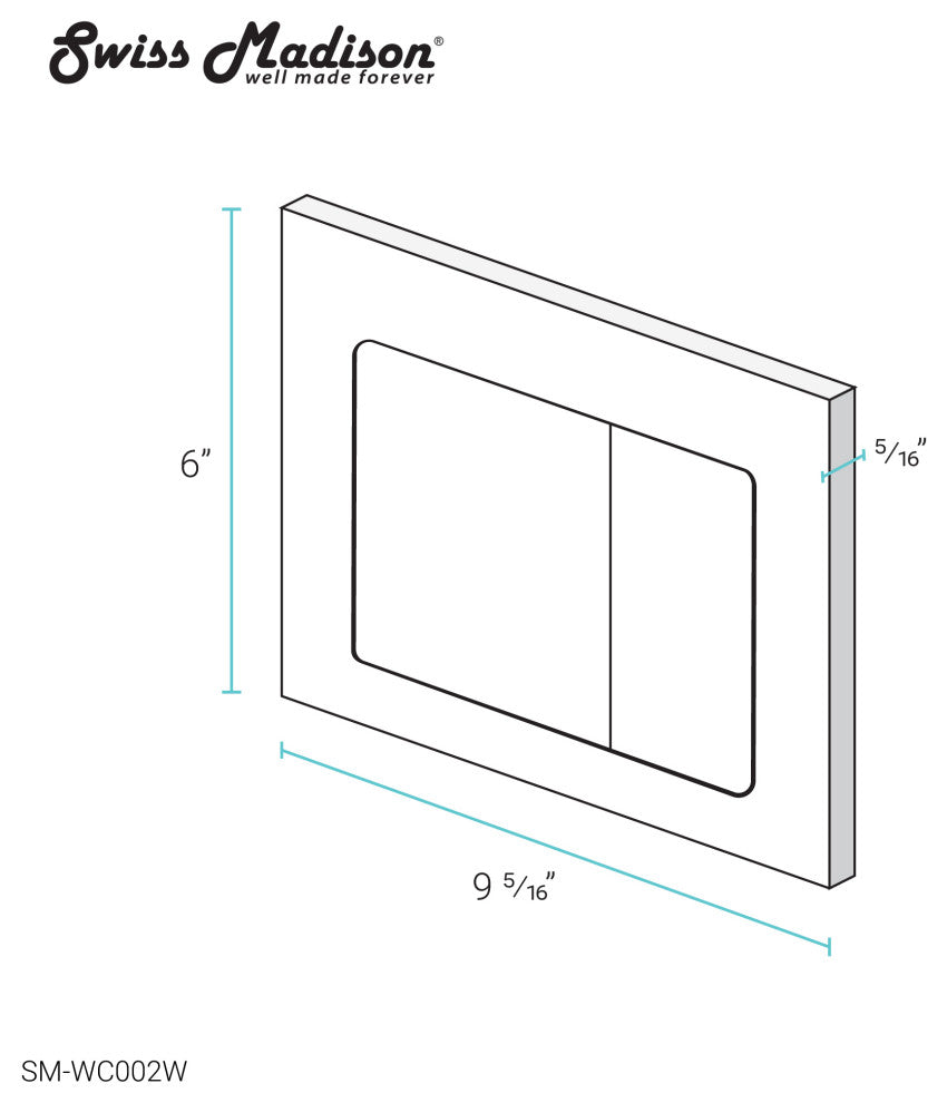 Wall Mount Dual Flush Actuator Plate, White