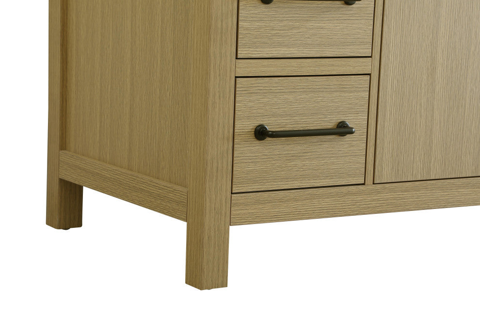 Home Living 42" Single Bathroom Vanity, Honey Brown With Backsplash