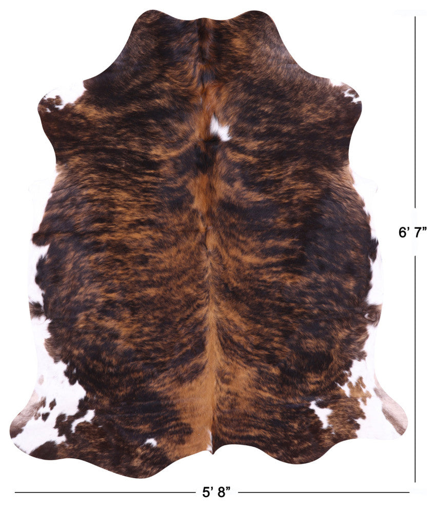 6' 7" X 5' 8" Brindle Natural Cowhide Rug C2317