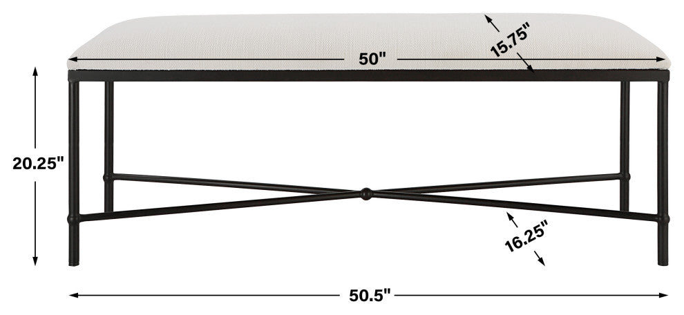 Uttermost Avenham Black Framed Bench