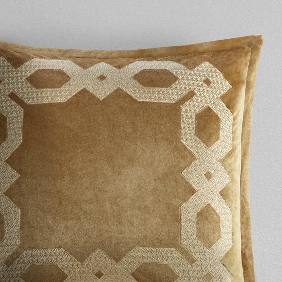 Croscill Clermont Traditional Embroidered Euro Sham, Gold