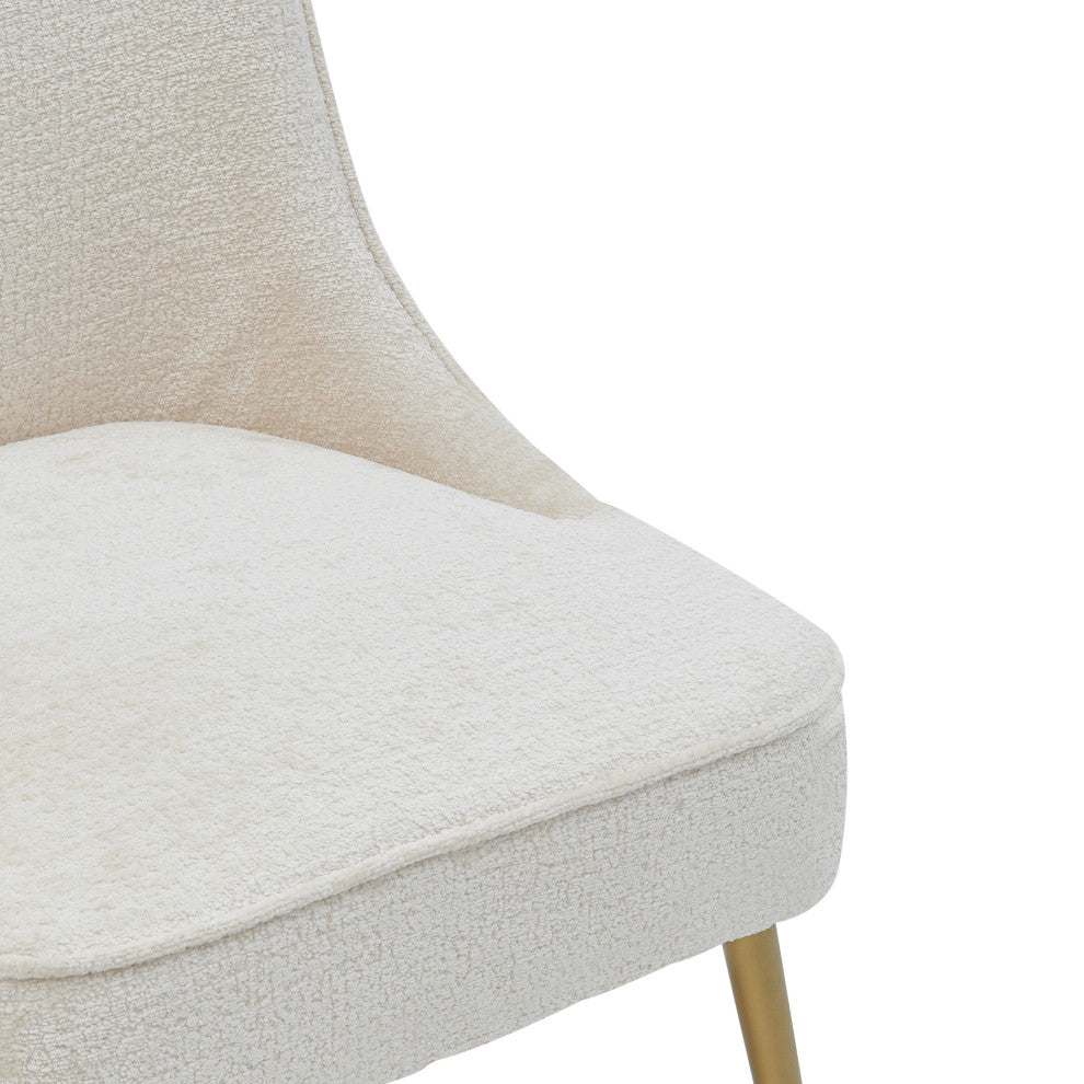 Cedric Fabric Dining Side Chair Gold Legs, Set of 2, Opus Cream