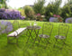 Provence Metal Folding Garden Bistro Table, Warm Brown