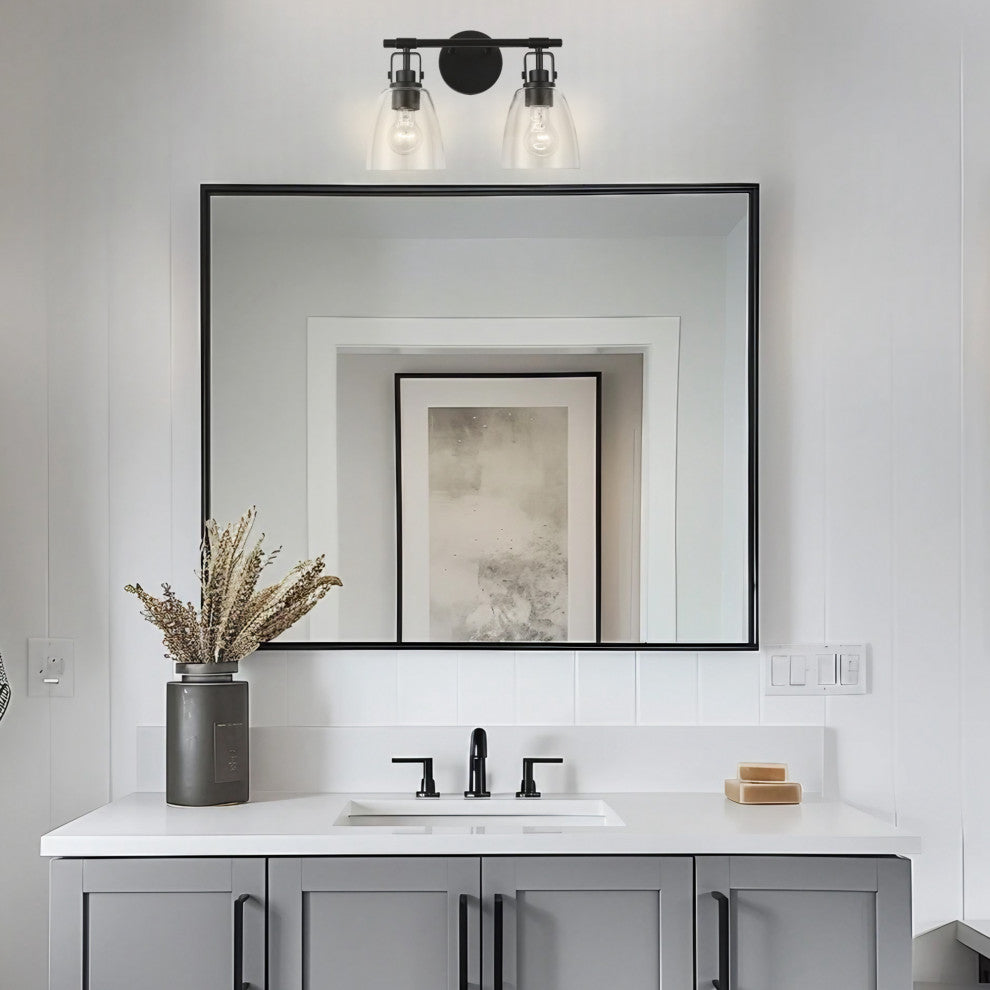 Modern Farmhouse Black 2-Light Vanity Light Wall Sconces