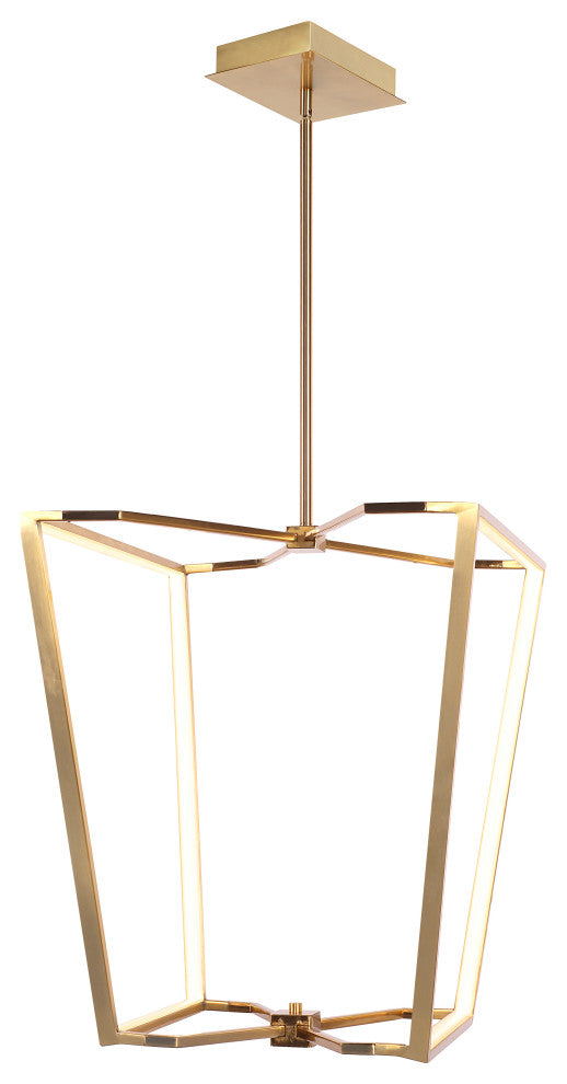Aged Brass Modern Chandelier With White Silicone