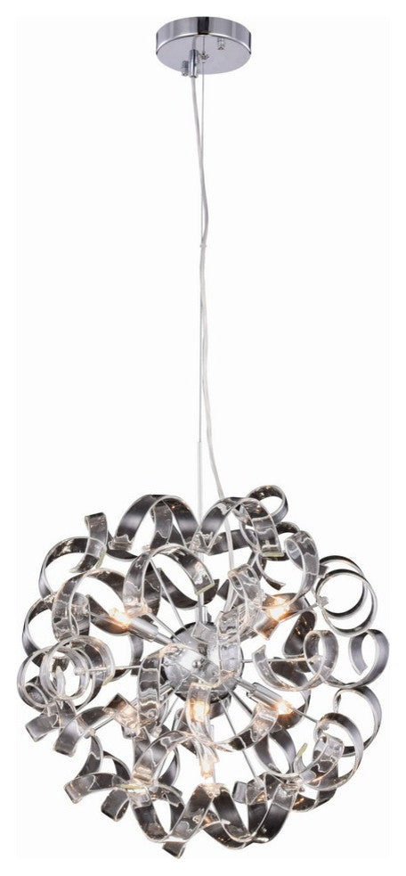 Elegant Lighting Ritz Collection Pendant, Chrome