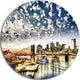 New York City, Manhattan Skyline, Cityscape Disc Metal Artwork, 36"