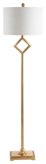Juno Metal LED Floor Lamp, Gold Leaf, 62.5"