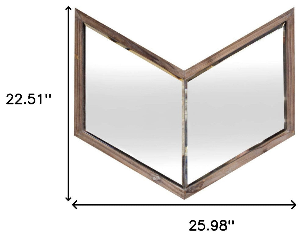 23" Brown Novelty Framed Accent Mirror