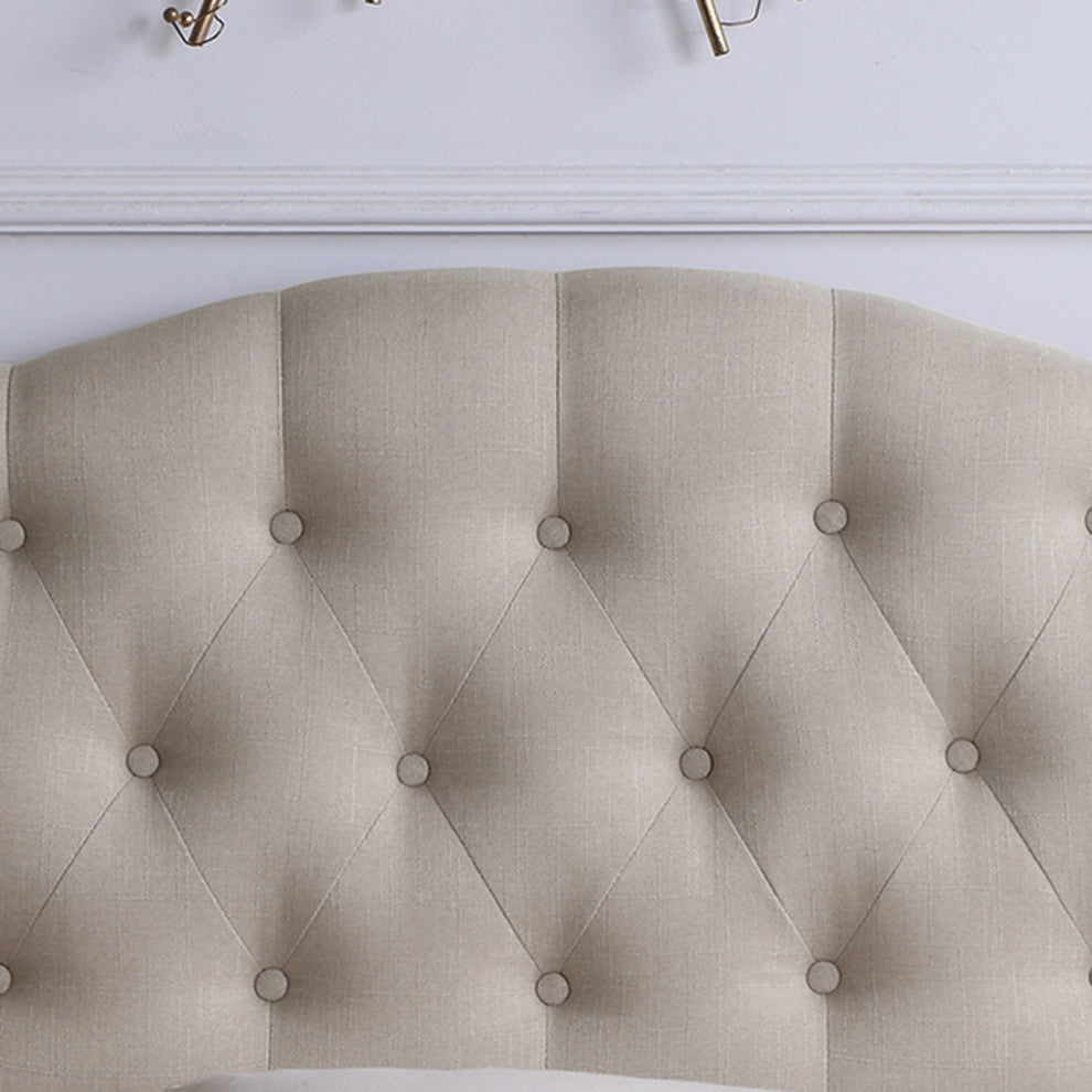 Charlotte Upholstered Panel Headboard, Beige, King