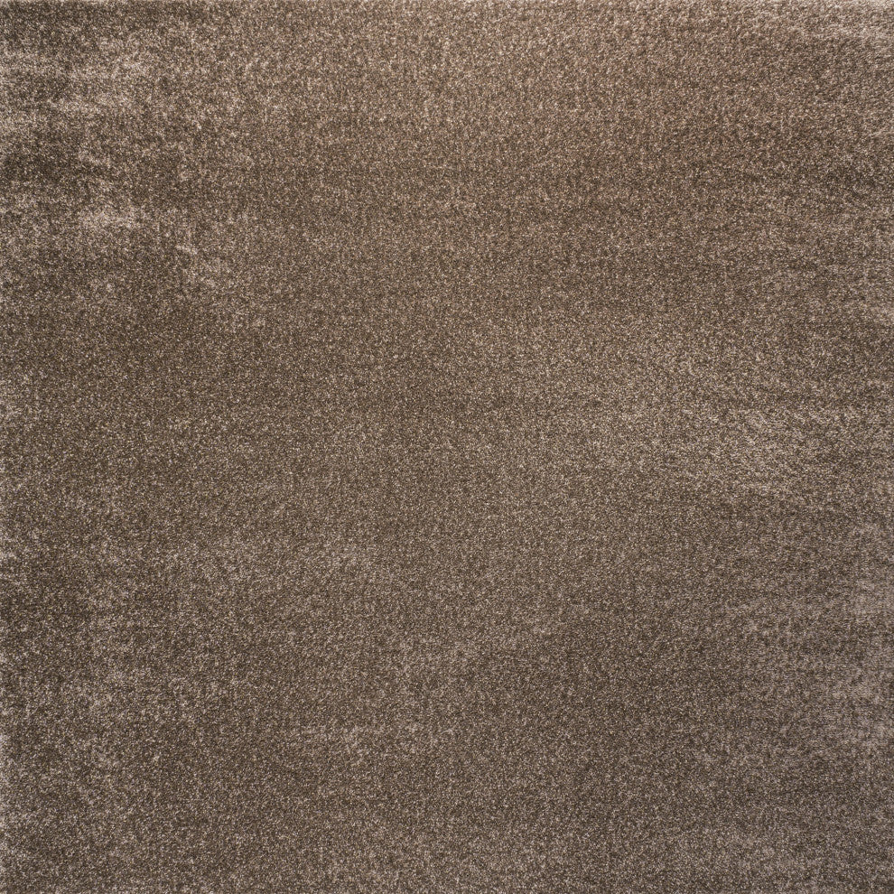 Haze Solid Low-Pile Brown 7' Square Area Rug