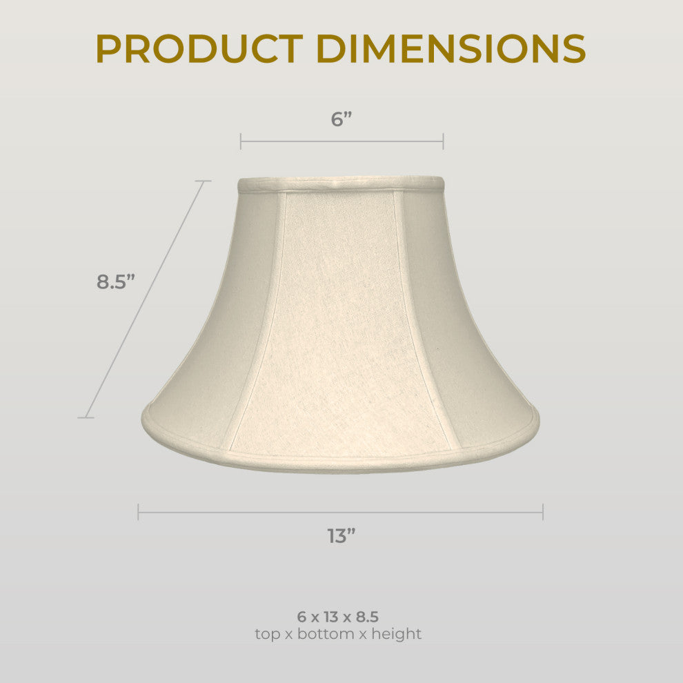 Royal Designs Shallow Bell Basic Lamp Shade, Linen Beige, 6x13x8.5