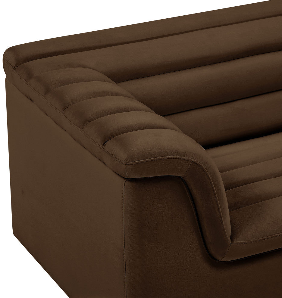 Cascade Upholstered Set, Brown, Velvet, Chair