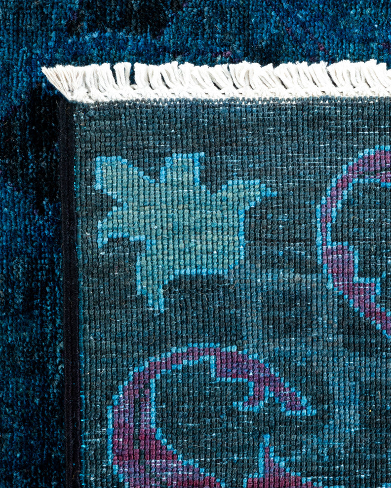 Fine Vibrance, One-of-a-Kind Hand-Knotted Area Rug Blue, 6' 1" x 8' 7"