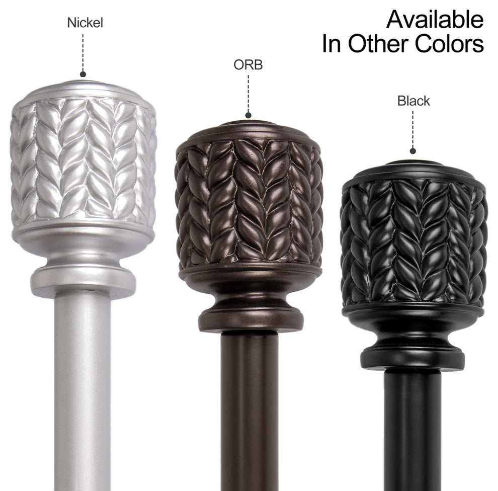 UTOPIA ALLEY 3/4 Inch Curtain Rod - Curtain Rods For Windows, Black, 48"-86"
