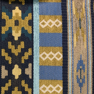 Plutus Blue Unique Lanes Border Luxury Throw Pillow, 12"x20"