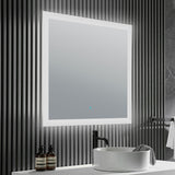Neptune 39" W x 30" H Frameless LED Bathroom Mirror With Defogger, Silver