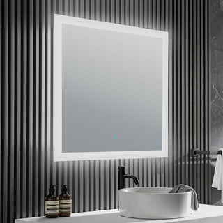 Neptune 39" W x 30" H Frameless LED Bathroom Mirror With Defogger, Silver