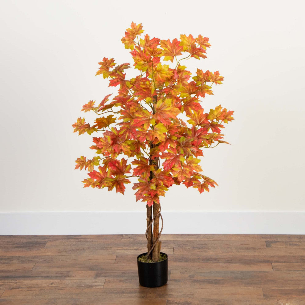 Lifestyle image showing product in a real room setting; full tree visible.