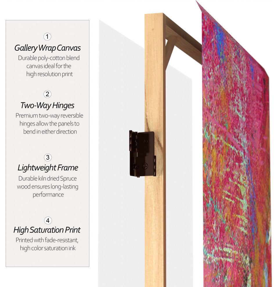 6'' Tall Double Sided Color Wheel Canvas Room Divider