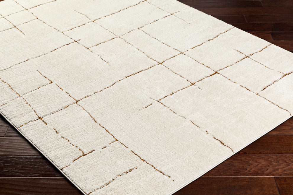 Surya Freud FEU-2310 Machine Woven Area Rug, Ivory, 2'7" x 7'3"