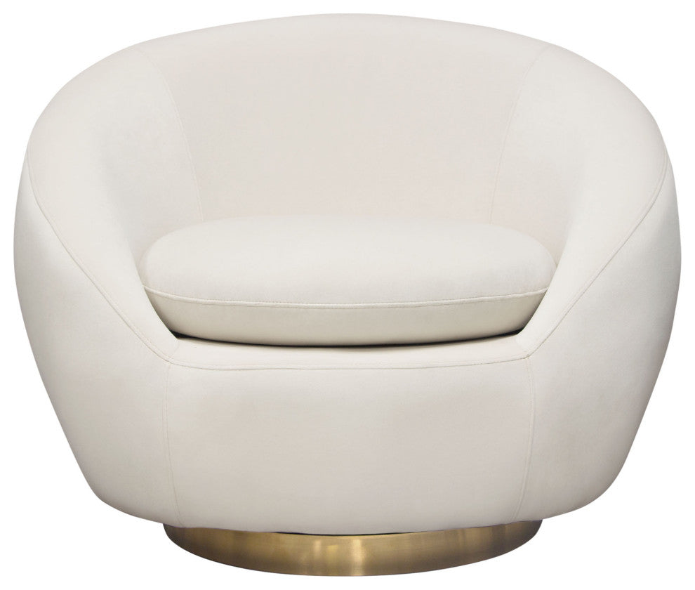 Celine Swivel Accent Chair, Light Cream