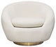 Celine Swivel Accent Chair, Light Cream