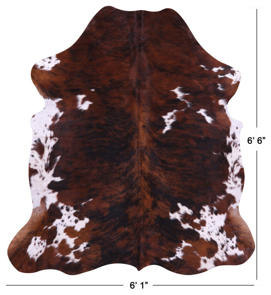 6' 6" X 6' 1" Natural Cowhide Rug C2361