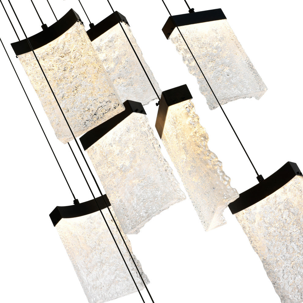 Lava Integrated LED Chandelier, Black
