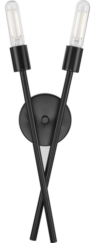 Astra Collection Two-Light 18" Matte Black Modern Wall Sconce