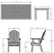 Muskoka 7-Piece 42x84 Dining Set, Weathered Acorn, Federal Blue
