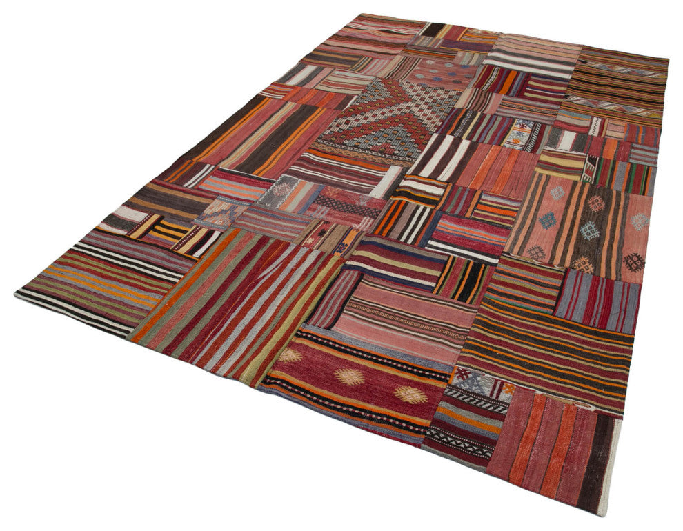 Rug N Carpet - Handmade Turkish 6' 8'' x 9' 10'' Vintage Patchwork Kilim Rug