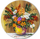 Wild Flowers In A Pot, Floral Round Wall Art, 11"