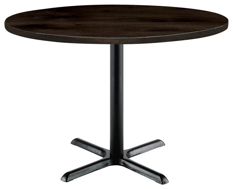KFI Urban Loft 42" Round Breakroom Table Espresso Black X Base Standard Height