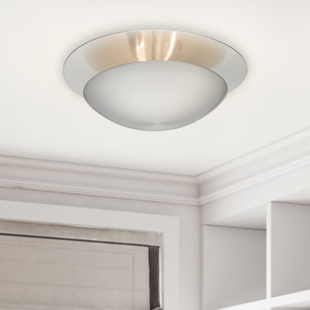 Livex Lighting Ventura 2-Light Brushed Nickel Medium Semi-Flush/Wall Sconce