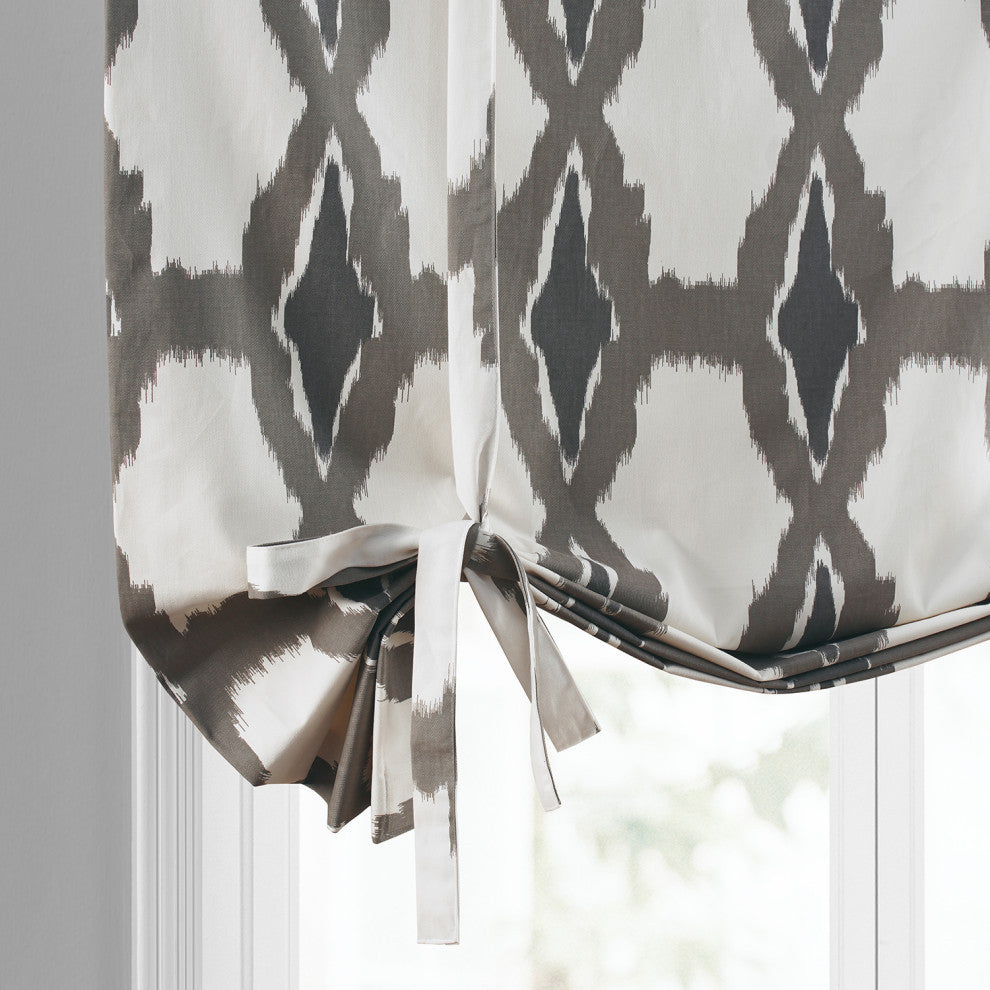 Sorong Printed Cotton Tie-Up Window Shade Single Panel, 42W x 63L
