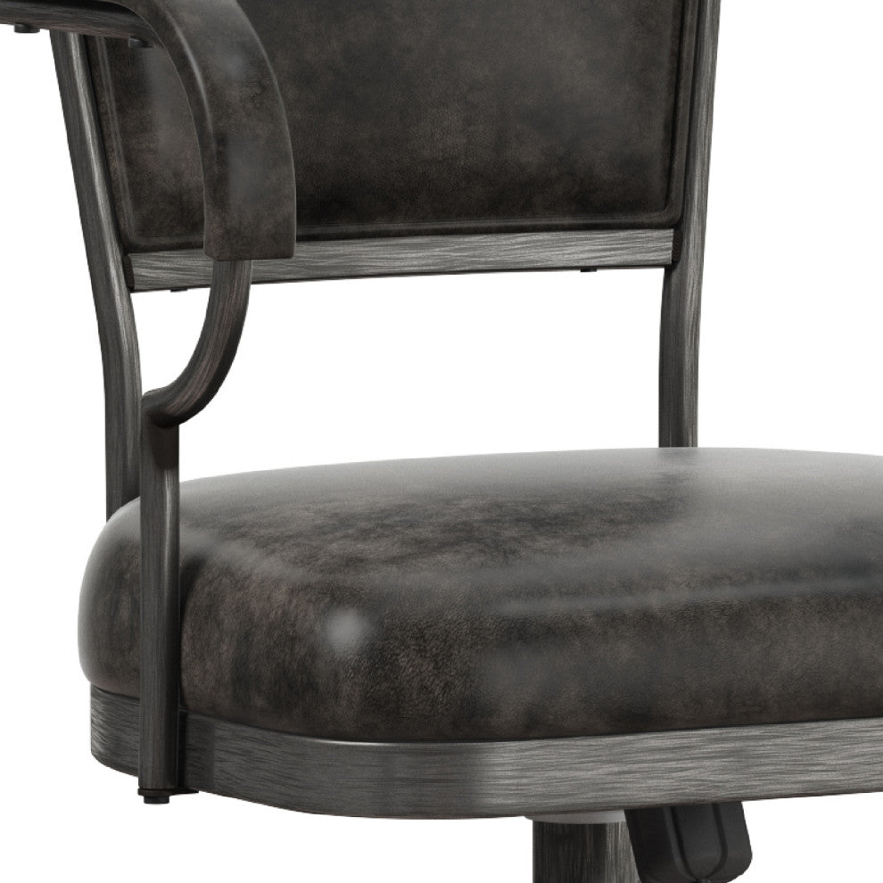 Hillsdale Bridgetown Tilt Base Metal Swivel Stool, Pewter, Counter Height