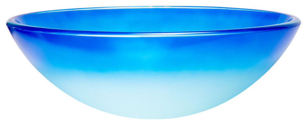 Eden Bath EB_GS70 Blue Cloud Frosted Round Glass Vessel Sink