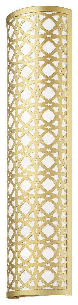 Soft Gold Fretwork, Ornamental, Transitional, Sophisticated Sconce