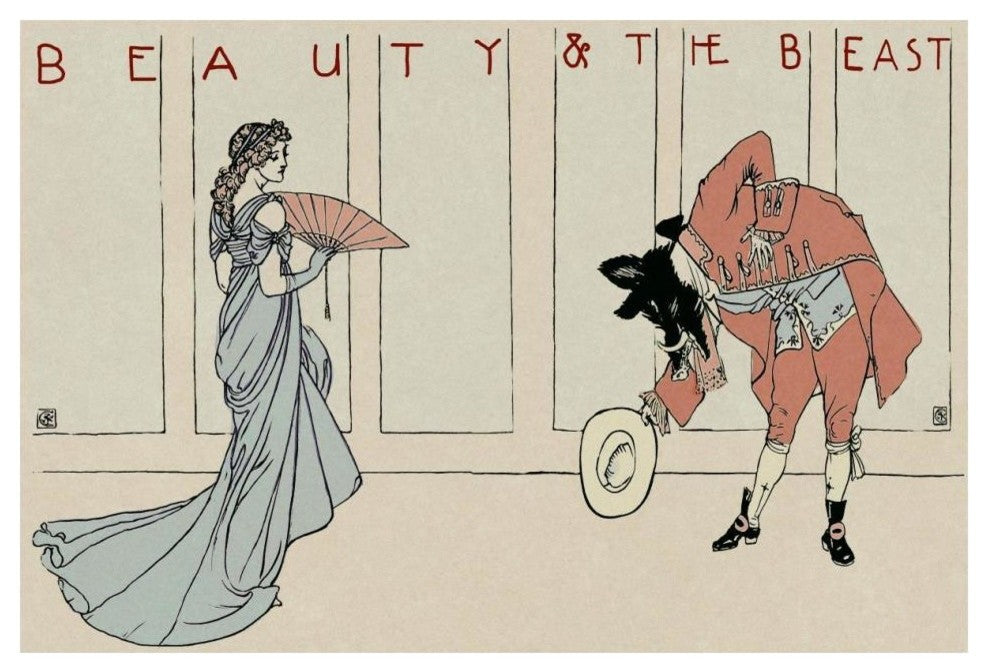 "Beauty and the Beast - The Bow" Digital Paper Print by Walter Crane, 20"x14"