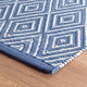 Dash & Albert Diamond Denim/White Handwoven Indoor/Outdoor Rug, Blue, 6' x 9'