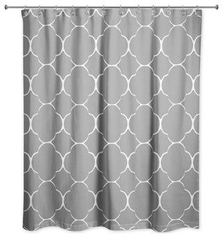 Worn Gray Quatrefoil 71x74 Shower Curtain