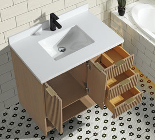 Ari Kitchen and Bath San Diego Bath Vanity, Oak, 36", Freestanding
