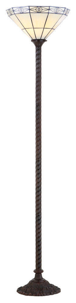 Moore Tiffany-Style 68.57" Torchiere Floor Lamp, Bronze