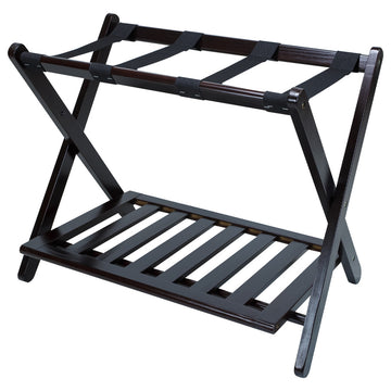 Luggage Rack With Shelf, Espresso