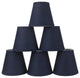 Navy Blue Cotton Chandelier Lamp Shade, 3x6x5", Set of 6