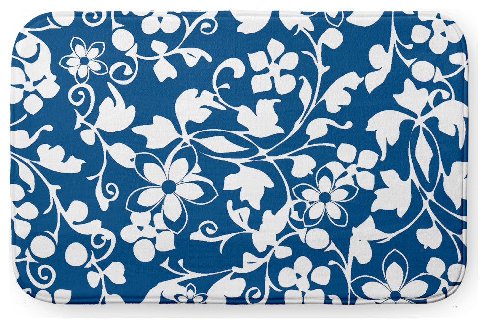 24" x 17" Evelyn Bathmat, Dark Cobalt Blue