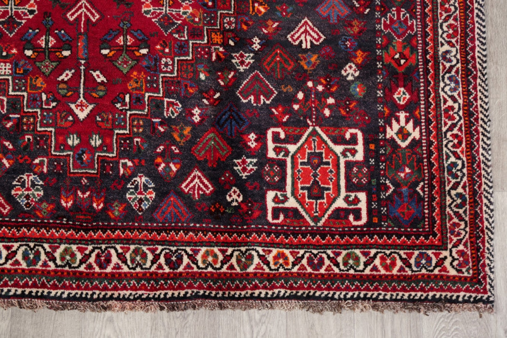 Consigned, Lori Oriental Traditional Persian Hand-Knotted Area Rug, Red, 6x9