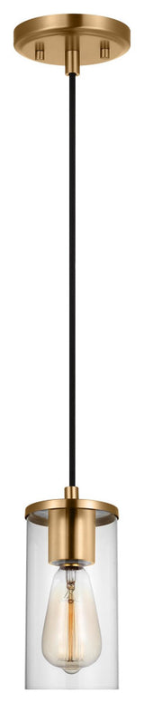 Zire One Light Mini-Pendant, Satin Brass